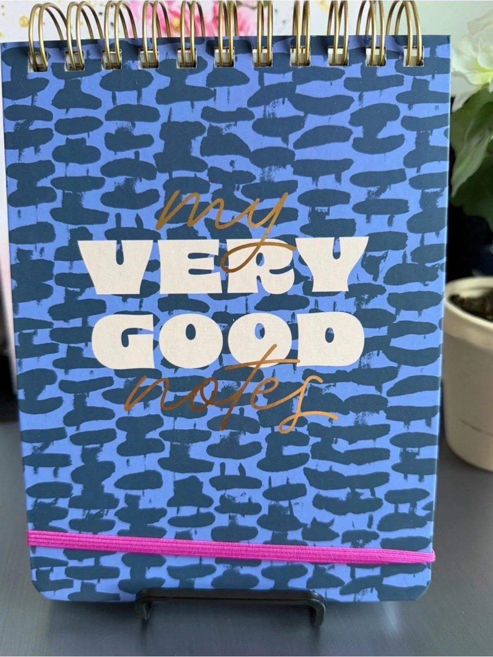 My Very Good Notes Spiral Notebook — Blue with Pink Accent